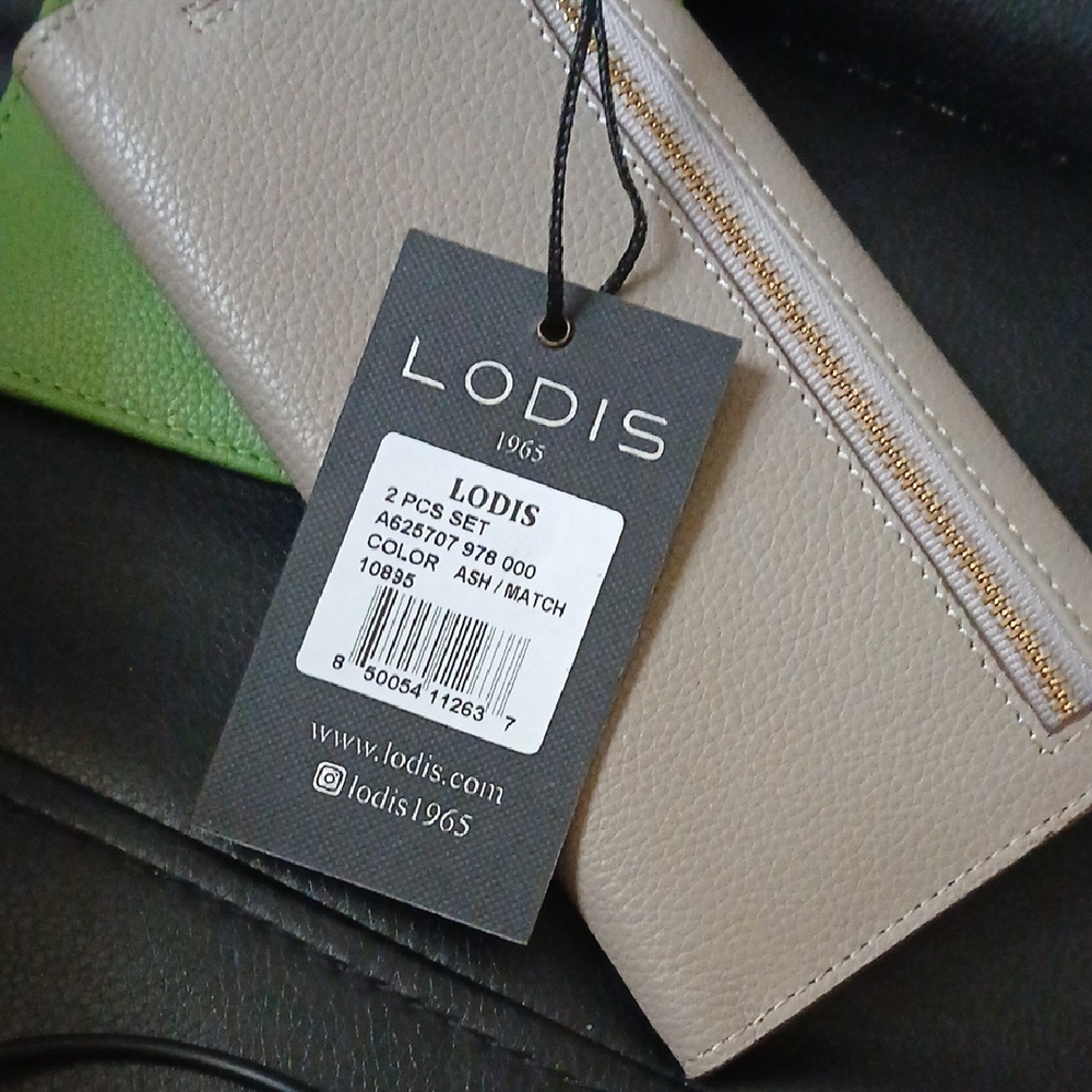 Lodis Green and Beige Card Holder Wallet Set - Picture 5 of 5
